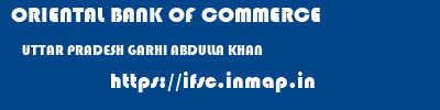 ORIENTAL BANK OF COMMERCE  UTTAR PRADESH GARHI ABDULLA KHAN    ifsc code